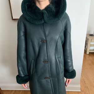 Leather winter coat